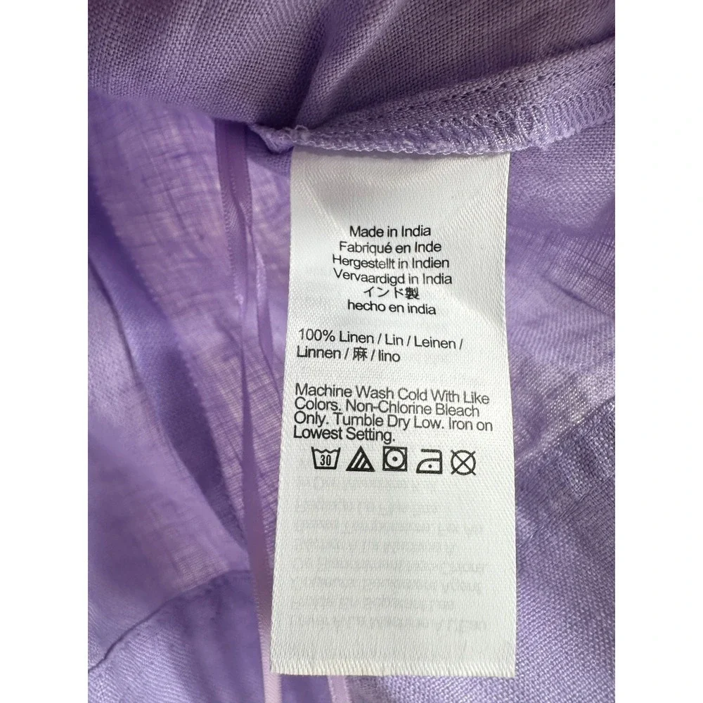 J.‎ Crew Linen Puff Sleeve Square Neck Crop Top Lilac Size S-New-